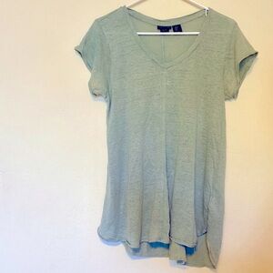 Tahari linen top 100% linen sage green Sz M
